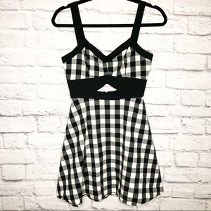 Charlotte Russe Gingham Black & White Dress
